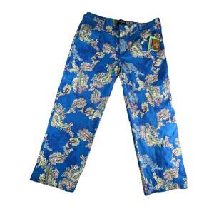 Houston White Target Pants Womens XXL 2XL Blue Multi Print Paisley Pockets NWT